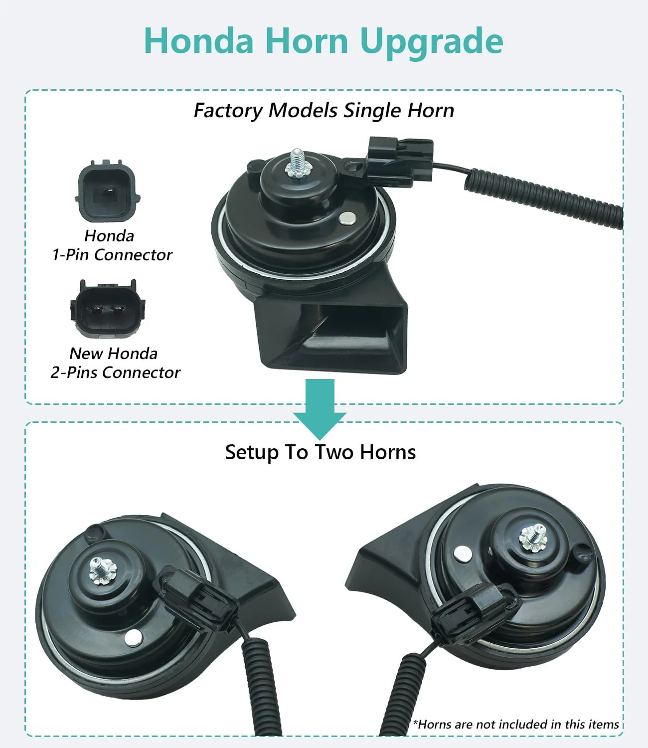Enhanced Dual Horn Upgrade Kit for Honda HR-V (2016-2022) and Fit (2007-2020) - Image 3