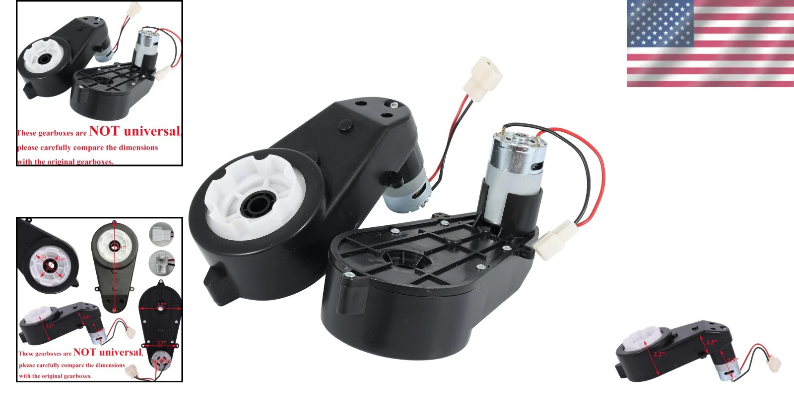 Durable 2-Piece Kids Electric Car Gearbox with Quick-Change Motor Installation - Image 2
