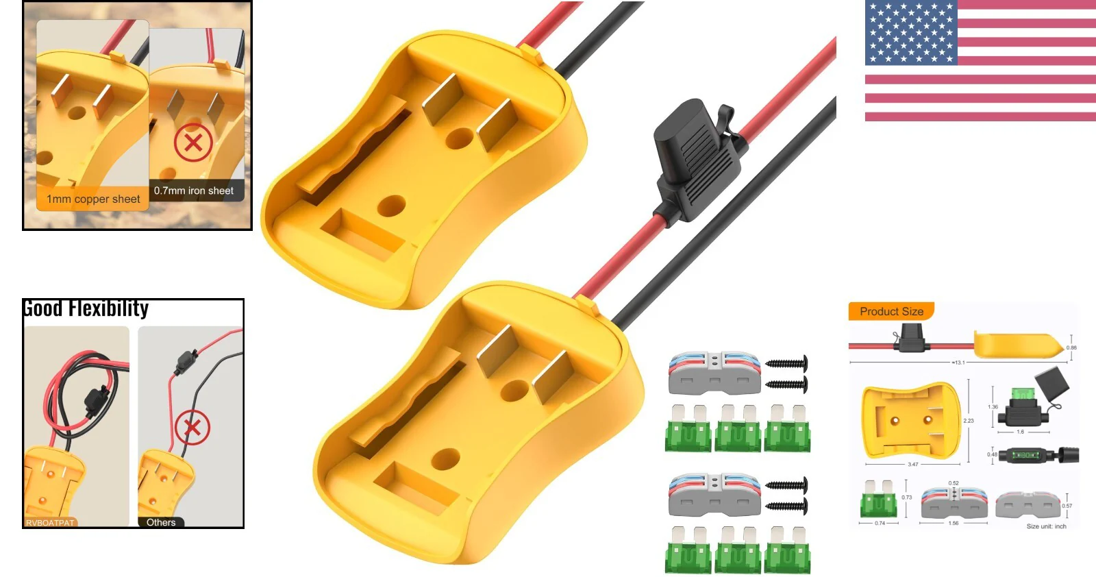 Durable 20V Battery Converter Kit for Power Wheels with Fuses and Connectors - Image 2