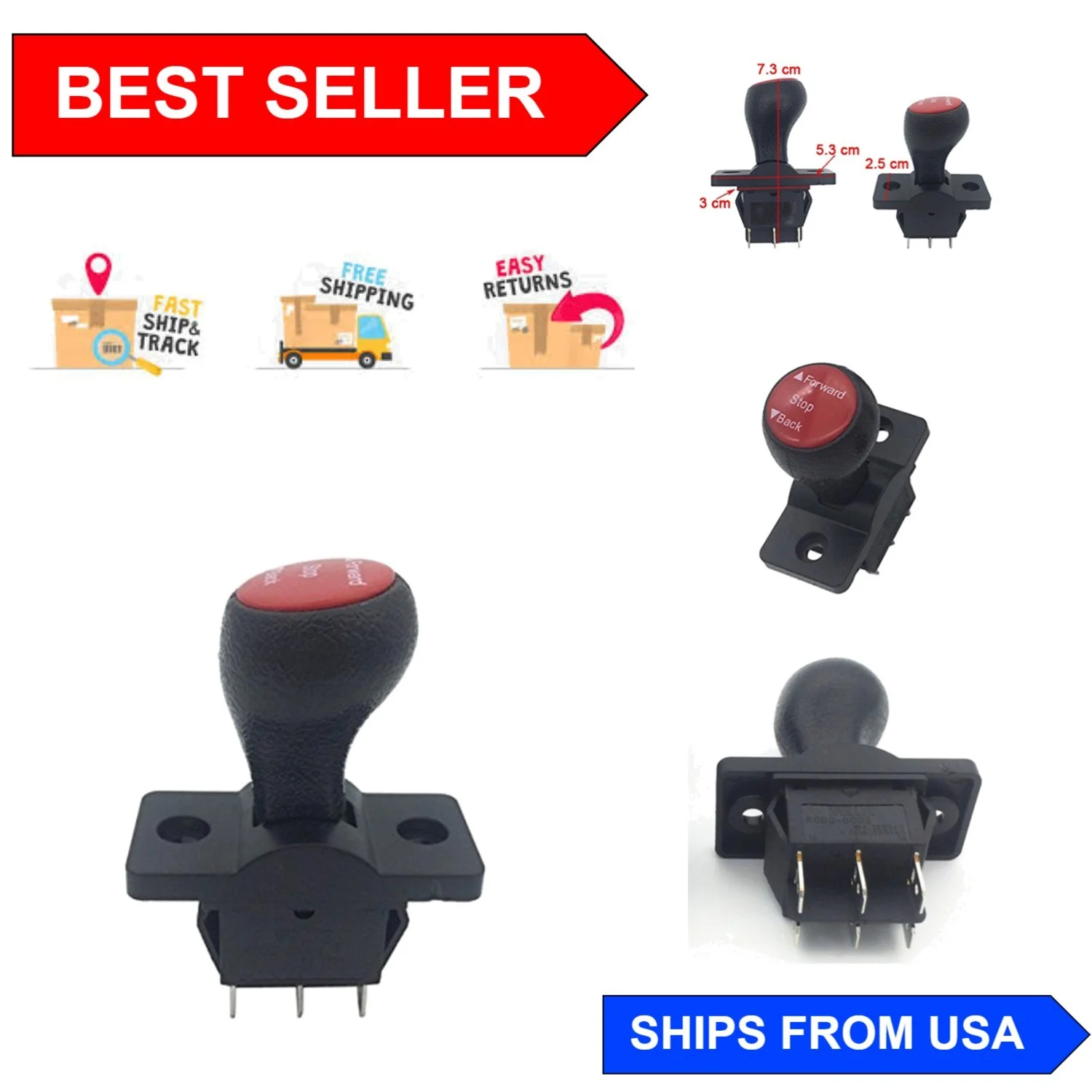 Robust Push Button Switch for Kids' Electric Vehicles - Compatible with 6V and 12V Systems