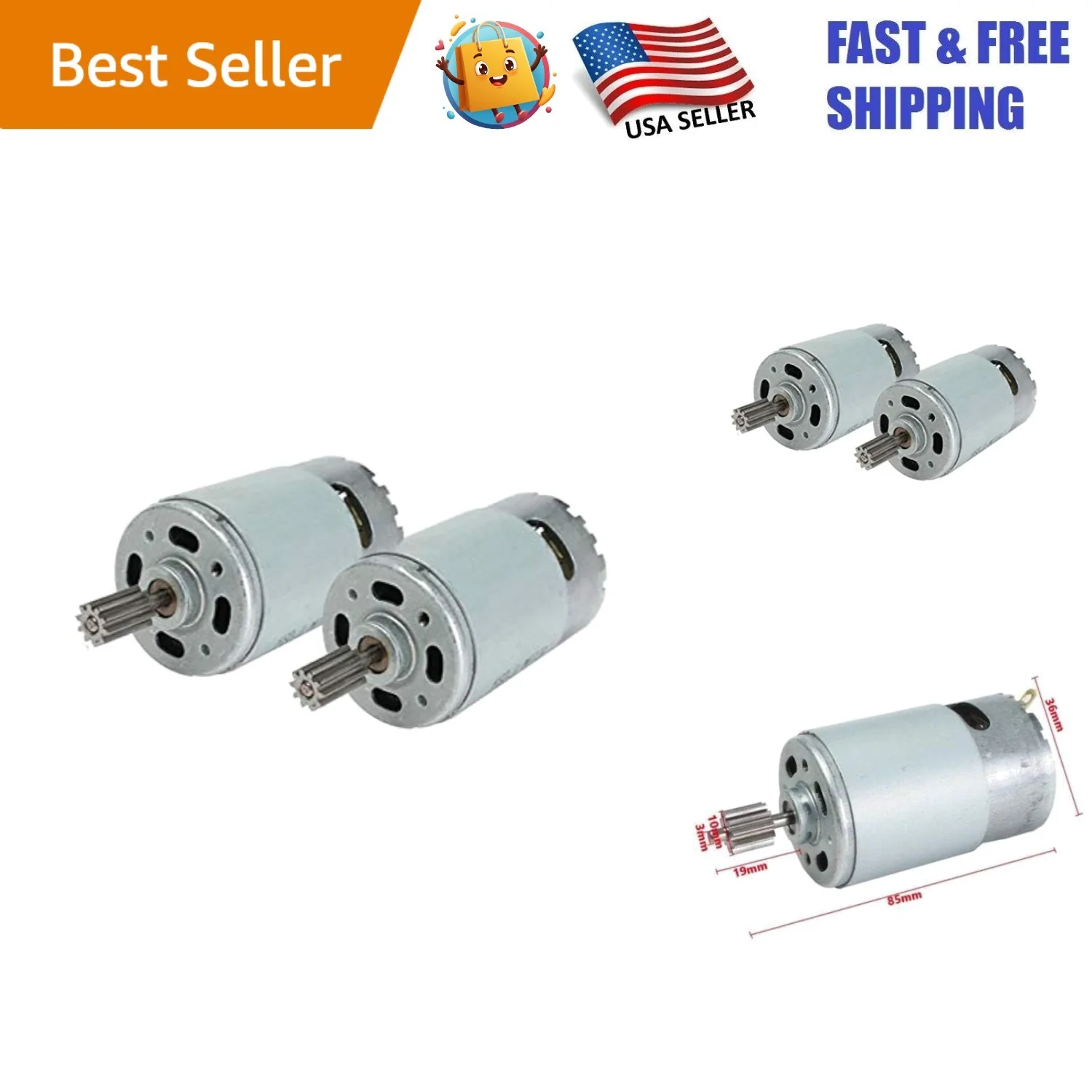 Durable RS550 24V Motor with Gears for Children's Ride-On Toy Upgrades - Image 11