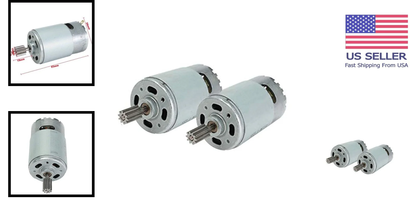 Durable RS550 24V Motor with Gears for Children's Ride-On Toy Upgrades - Image 2