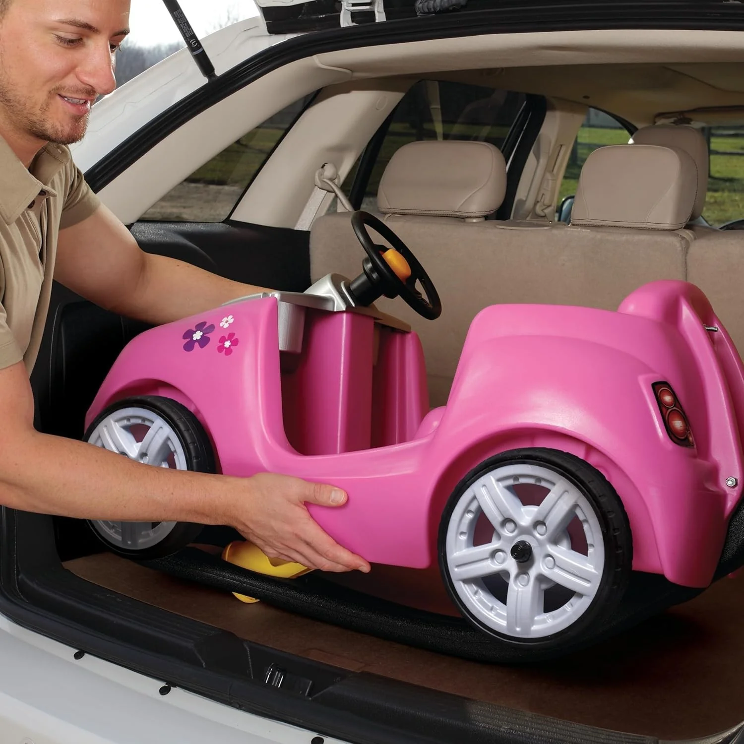 Durable Pink Whisper Ride II Toy Car with Seat Belt – Quiet Outdoor Play - Image 7