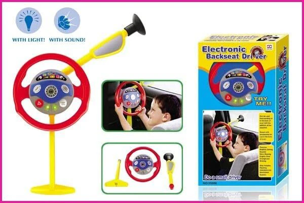 Dusky Shark 28" Electronic Interactive Backseat Driver Toy Steering Wheel - Image 3