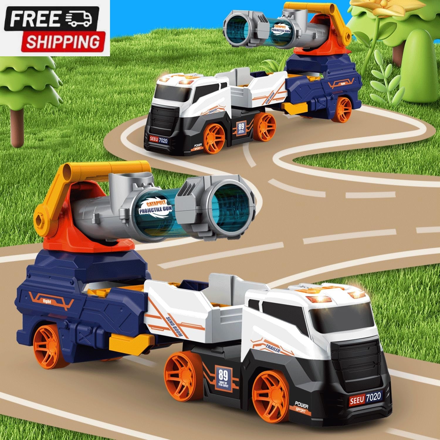 28-Inch Large Kids Truck Toy Set with 4 Race Cars and 6 Soft Vehicles - Image 5