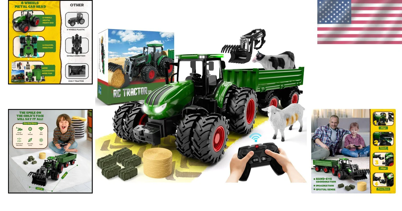 Educational RC Tractor Toy for Toddlers with 8 Wheels Suitable for Ages 3-9 - Image 2