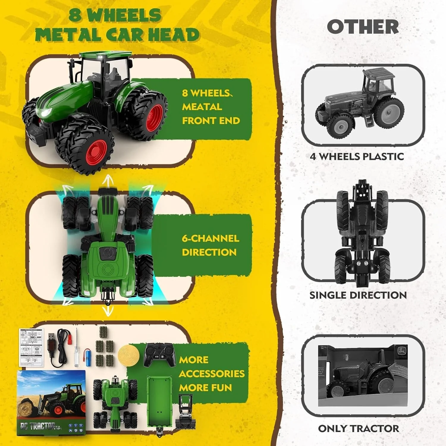 Educational RC Tractor Toy for Toddlers with 8 Wheels Suitable for Ages 3-9 - Image 5