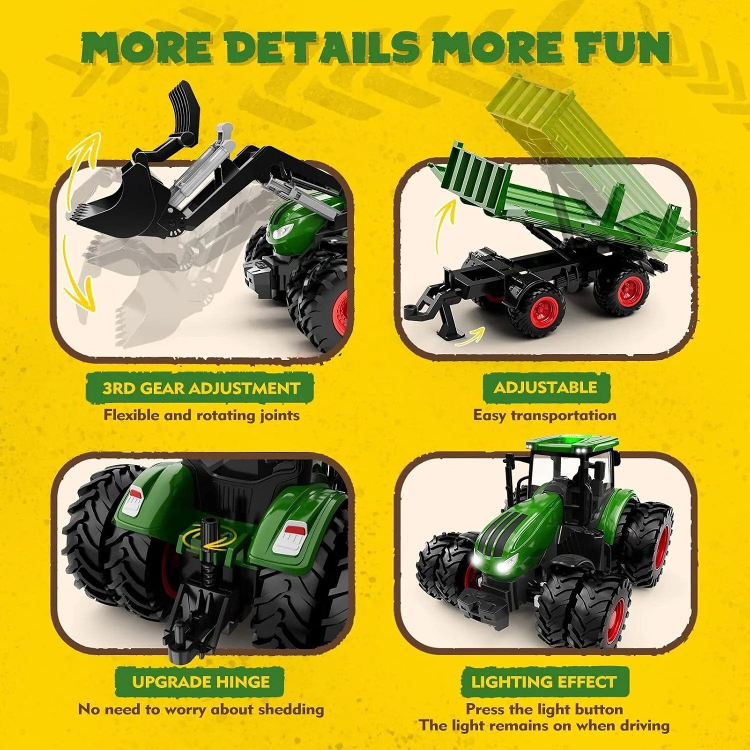 Educational RC Tractor Toy for Toddlers with 8 Wheels Suitable for Ages 3-9 - Image 7