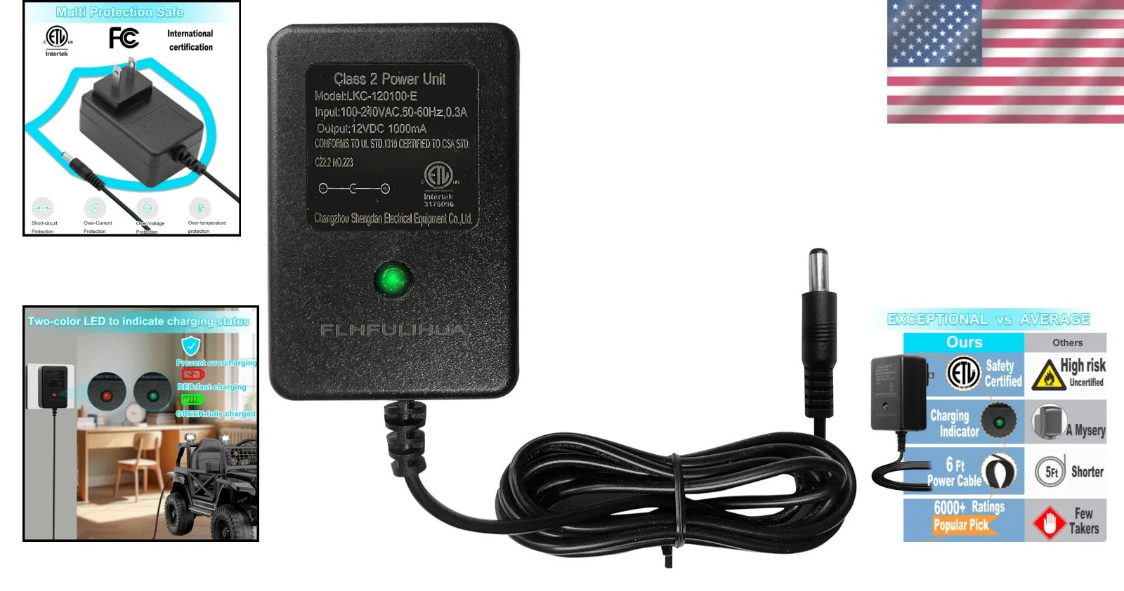 12-Volt Efficient Charger for Kids' Electric Cars Compatible with Multiple Brands - Image 2