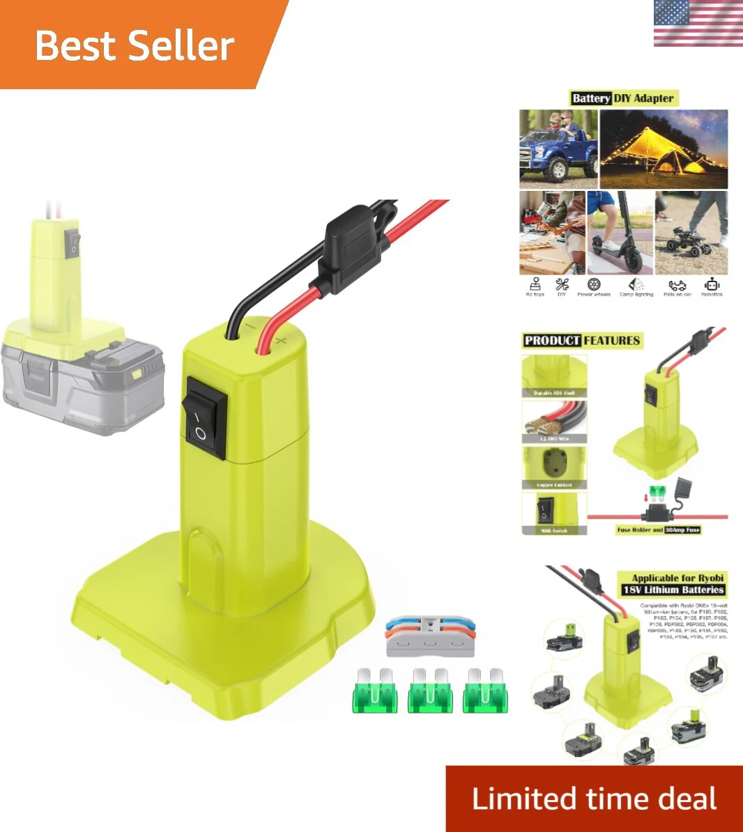 High-Efficiency Power Wheels Adapter for 18V Ryobi Batteries with Quick Installation - Image 10