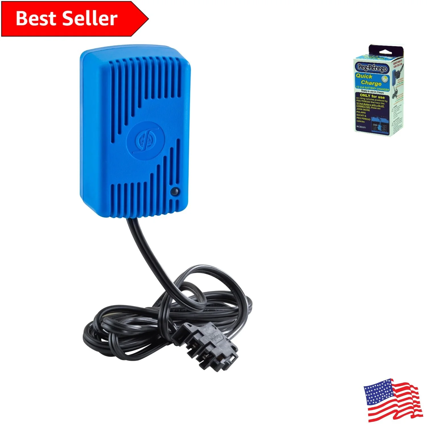 Fast and Efficient Charger for Kids' Ride-On Vehicles Compatible with John Deere, Case IH, and Peg Perego