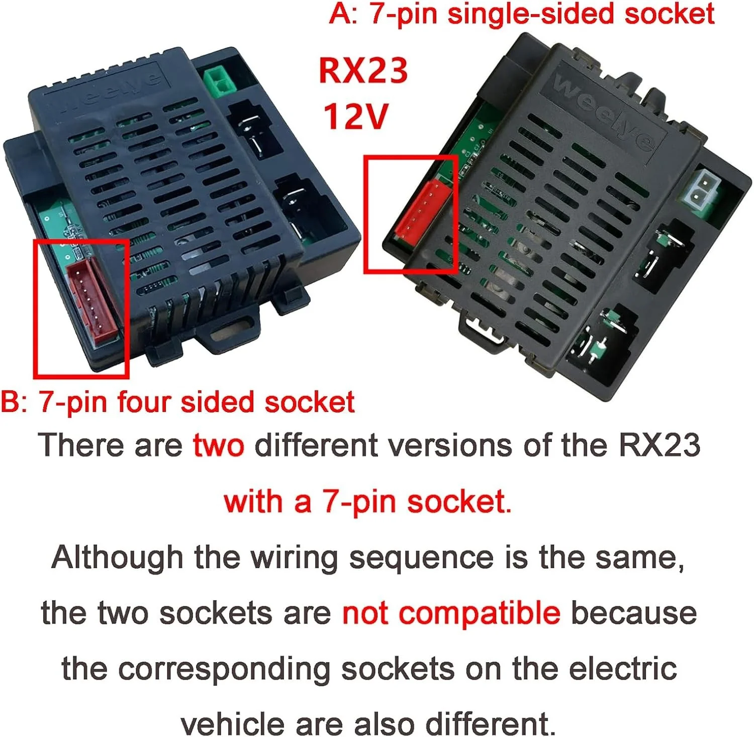 RX23 12V Control Box with 3-Speed Settings for Children's Ride-On Toys - Image 4