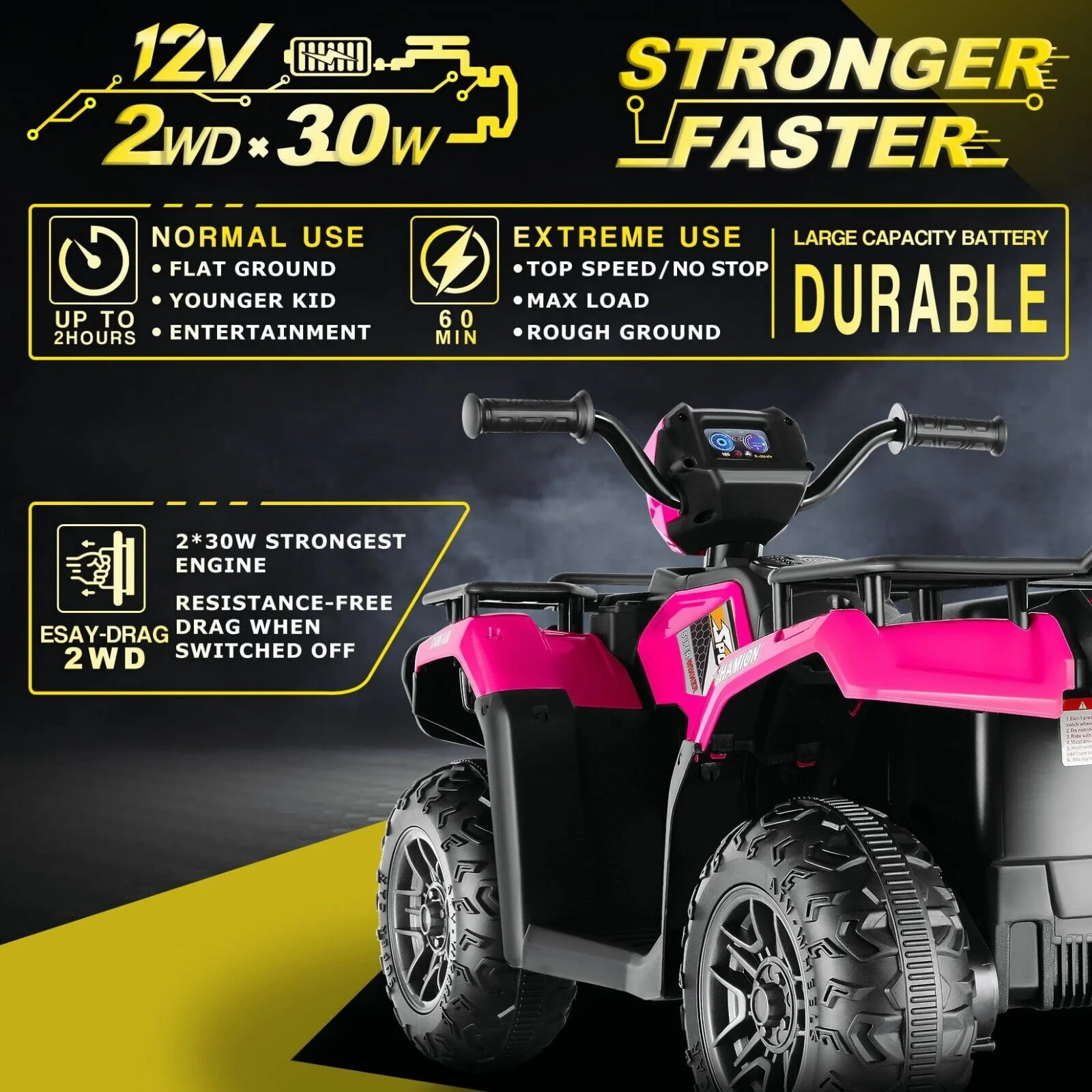 Electric 12V ATV Quad for Kids with 2 Speeds and 2x30W Motor - Image 31