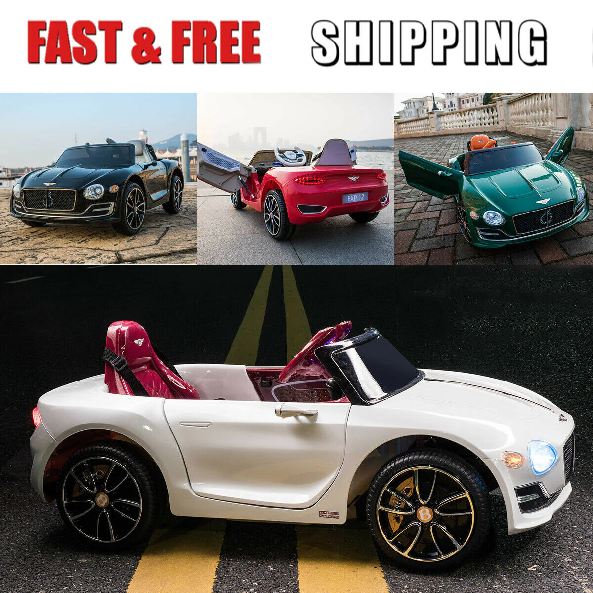 Electric 12V Kids Ride On Car with 2.4G Remote Control - Bentley Style GT Coupe EXP12 - Image 3