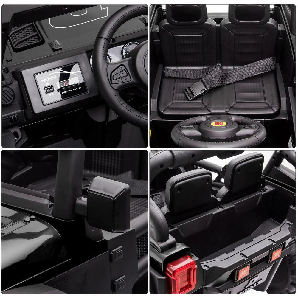 Electric 12V Off-Road Car with Remote Control - Black - Image 5