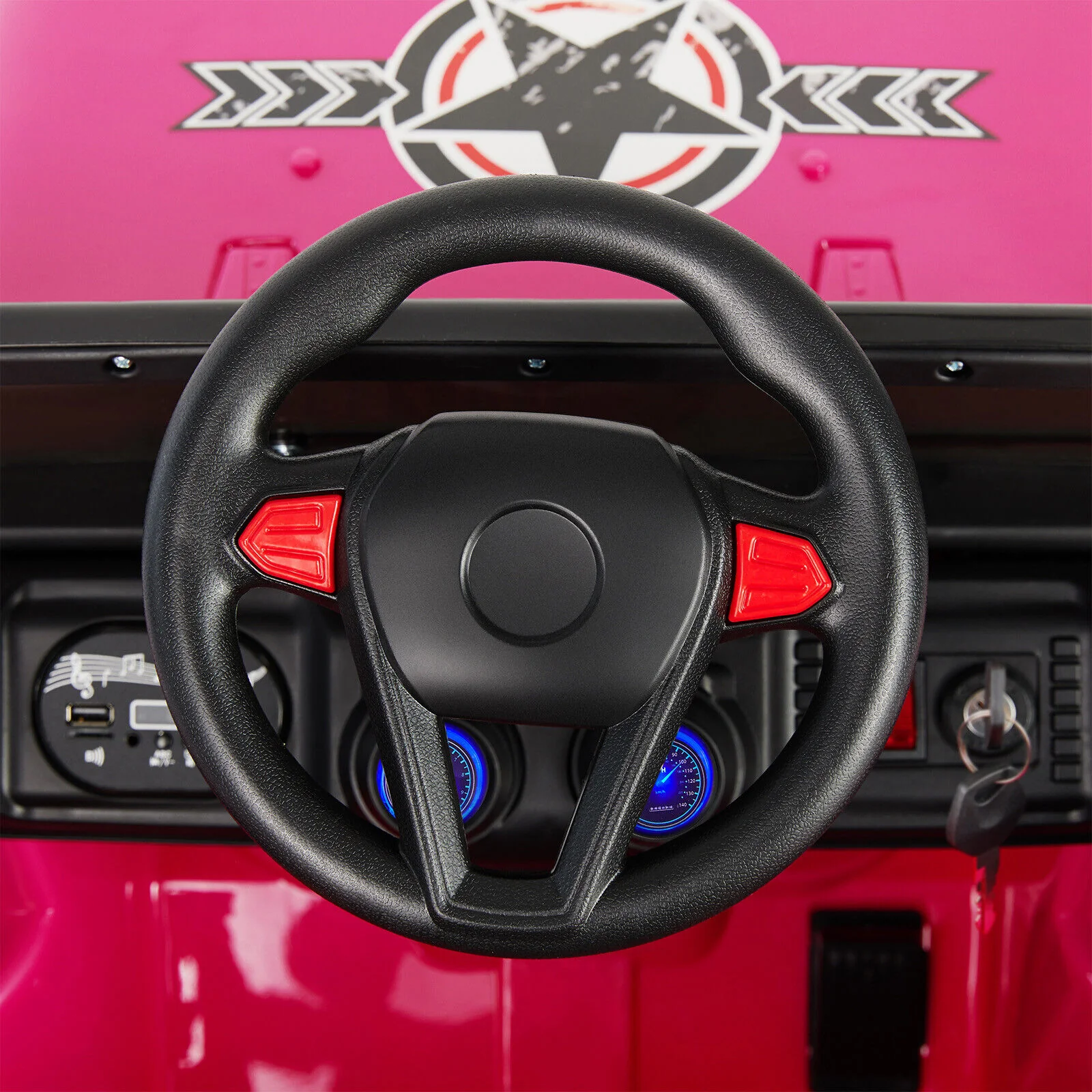 Electric 12V Pink Kids Ride On Jeep with USB, LED, Bluetooth, and RC Control - Image 16