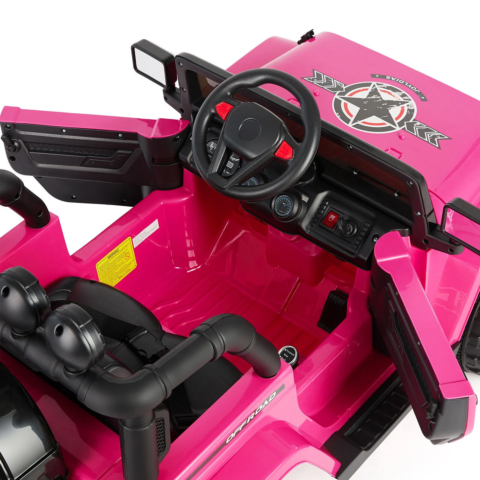 Electric 12V Pink Kids Ride On Jeep with USB, LED, Bluetooth, and RC Control - Image 17