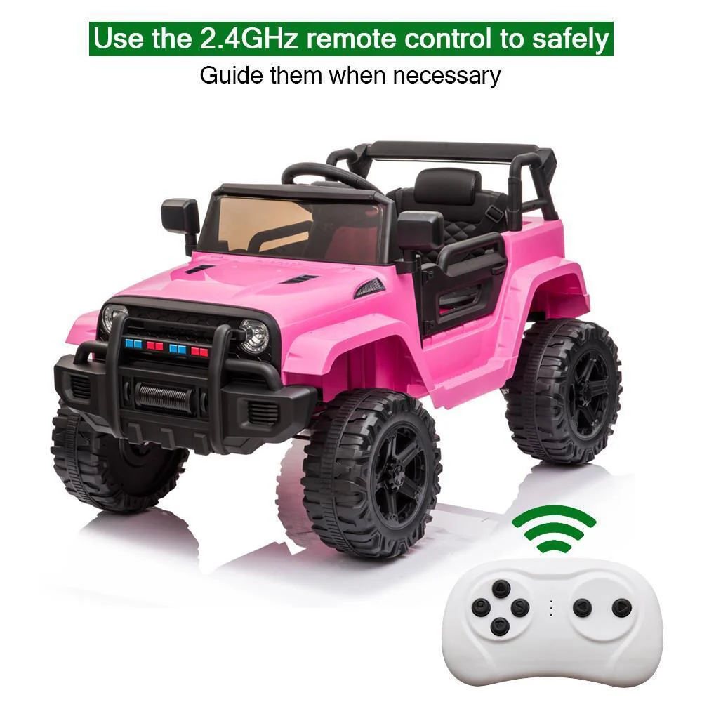 Electric 12V Pink Kids Ride-On Truck with 2.4G Remote Control and 3 Speed Modes - Image 2