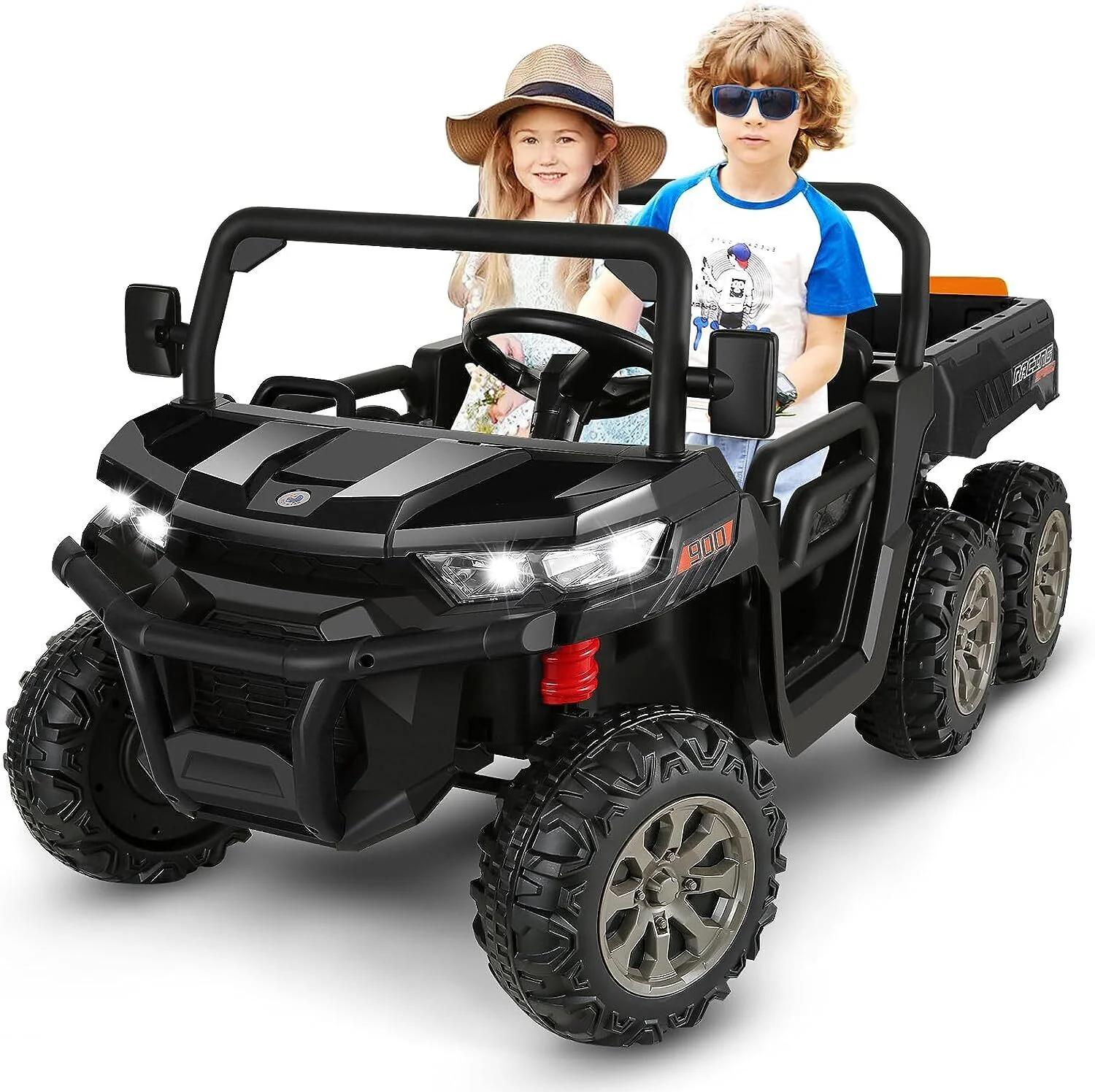 Electric 2 Seater Dump Truck Ride-On Car with Remote Control and Working Dump Bed and Shovel - Image 6