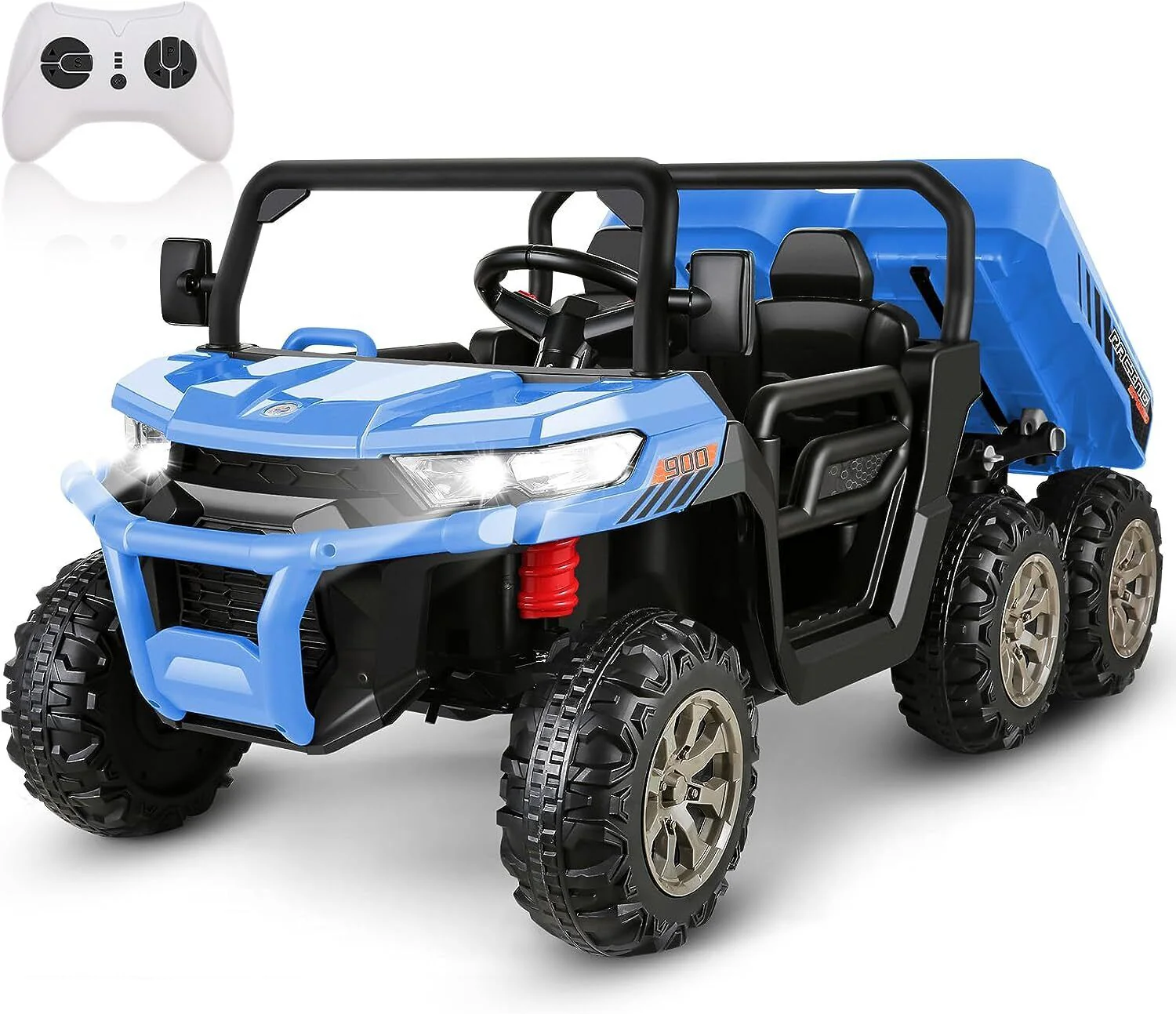 Electric 2 Seater Dump Truck Ride-On Car with Remote Control and Working Dump Bed and Shovel - Image 62