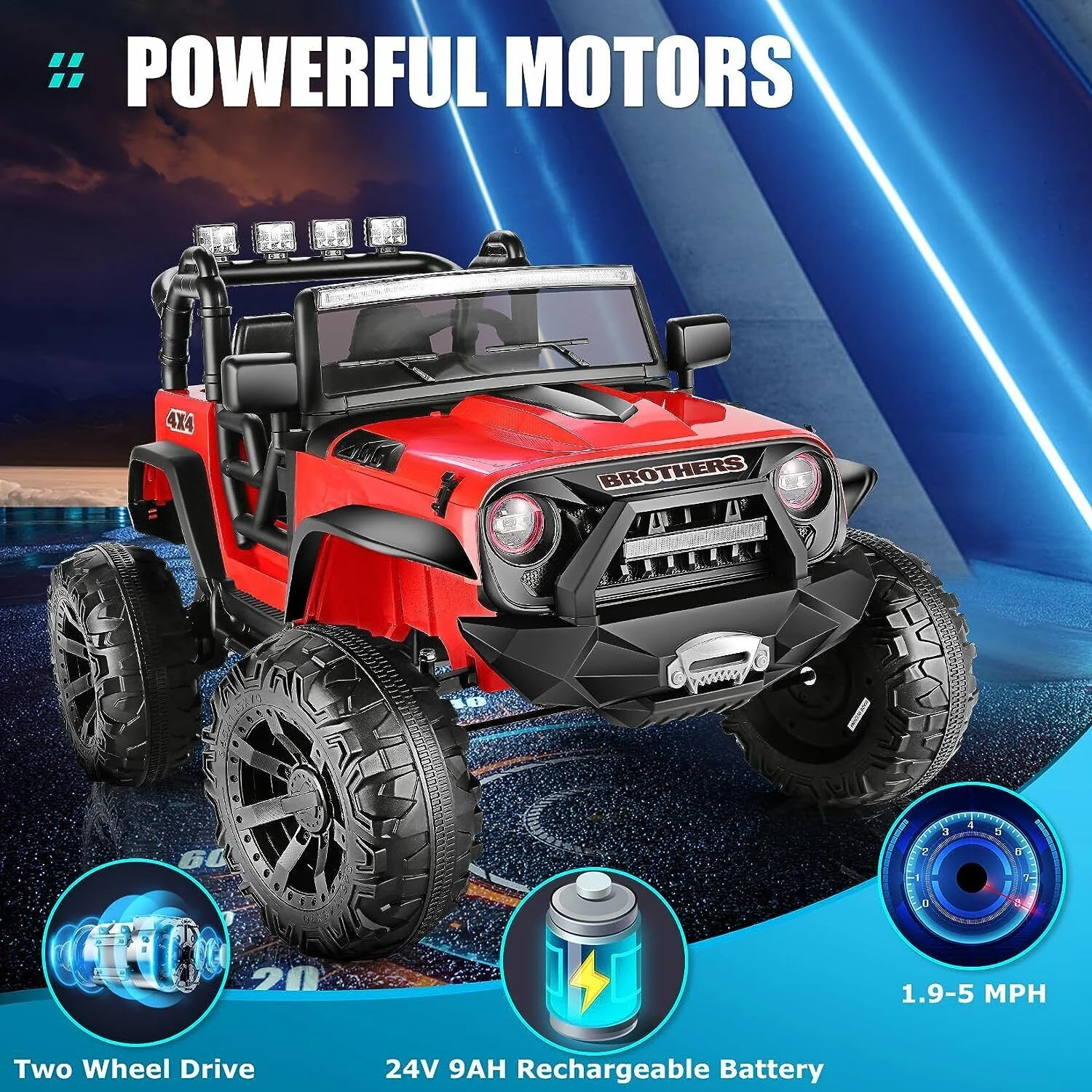 Electric 2-Seater Ride On Car for Kids with Remote Control - 24V 2x200W 2WD Toy Vehicle - Image 18