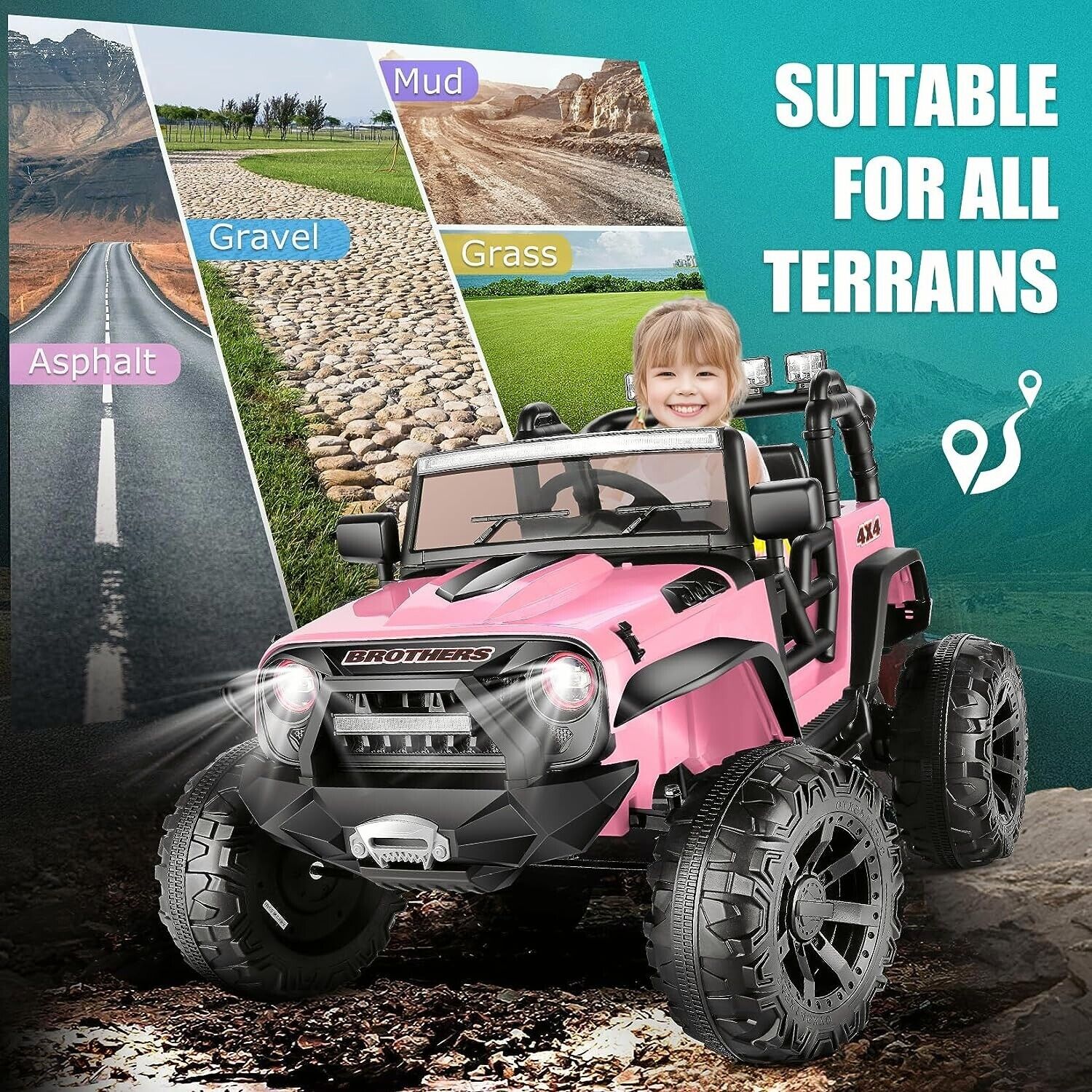 Electric 2-Seater Ride On Car for Kids with Remote Control - Pink, 24V, 2x200W - Image 2