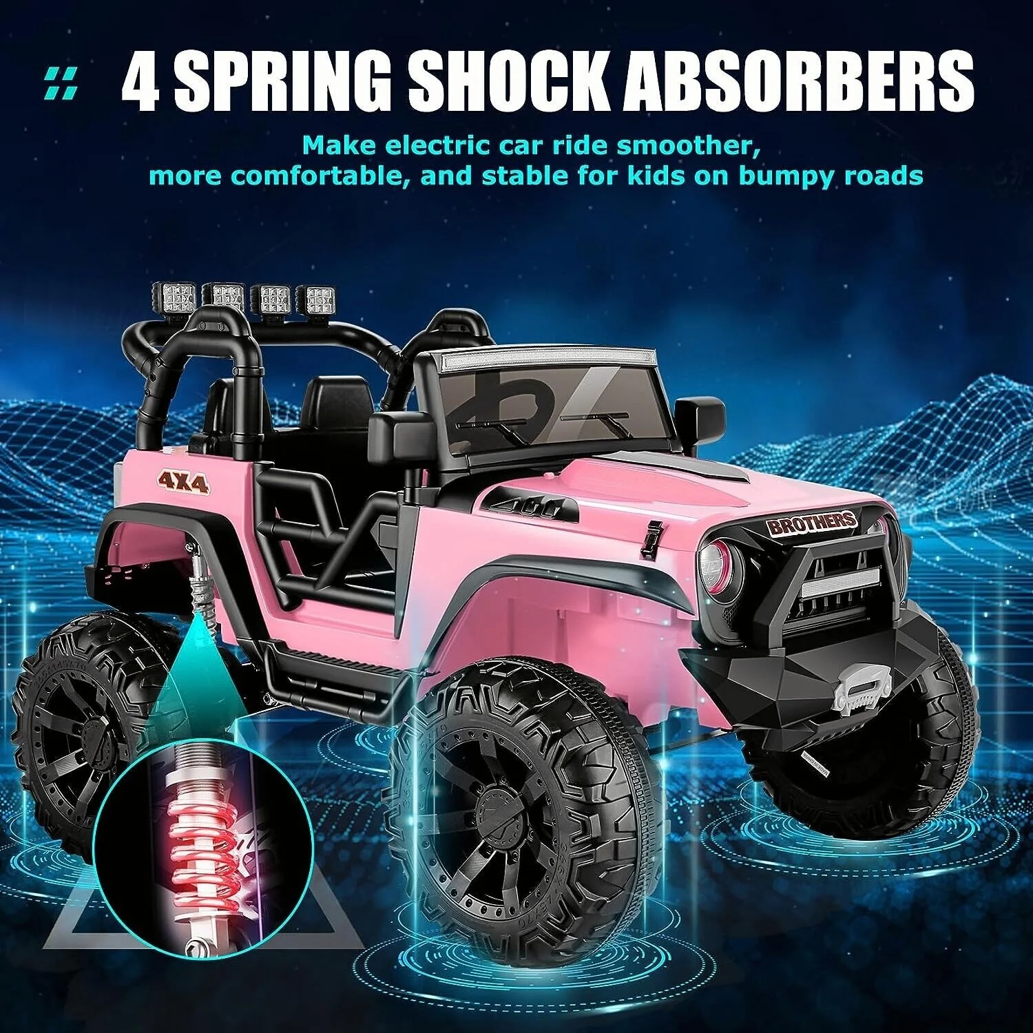 Electric 2-Seater Ride On Car for Kids with Remote Control - Pink, 24V, 2x200W - Image 4