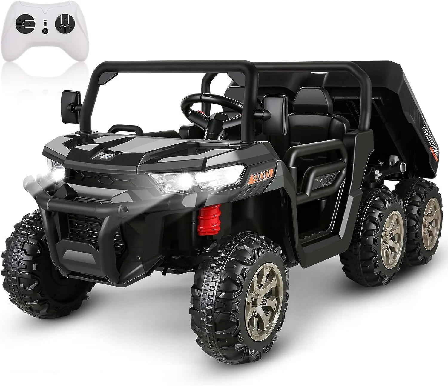 Electric 2 Seater Ride On Car with Dump Trailer - 24V Battery Powered 4WD Toy Tractor - Image 3
