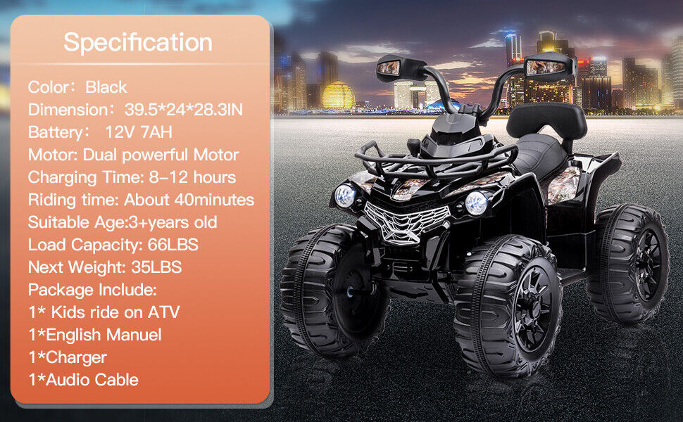 Electric 2-Speed Kids ATV Quad Car with MP3 and LED Lights - Perfect Gift for Kids! - Image 14