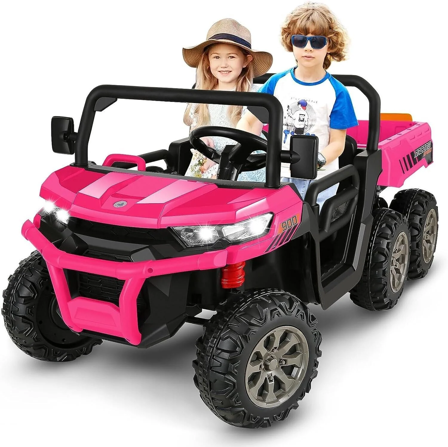 Electric 24V Battery-Powered 2-Seat Dump Truck Ride-On Toy for Kids with 6 Wheels - Perfect Gift! - Image 7