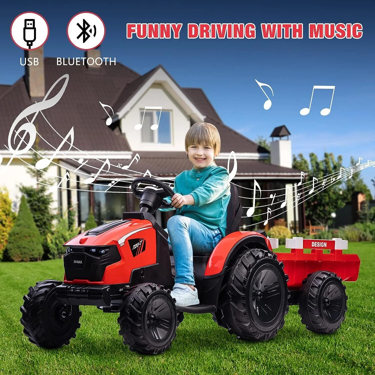 Electric 24V Ride-On Excavator Bulldozer with Trailer for Kids - Remote Control Included - Image 5