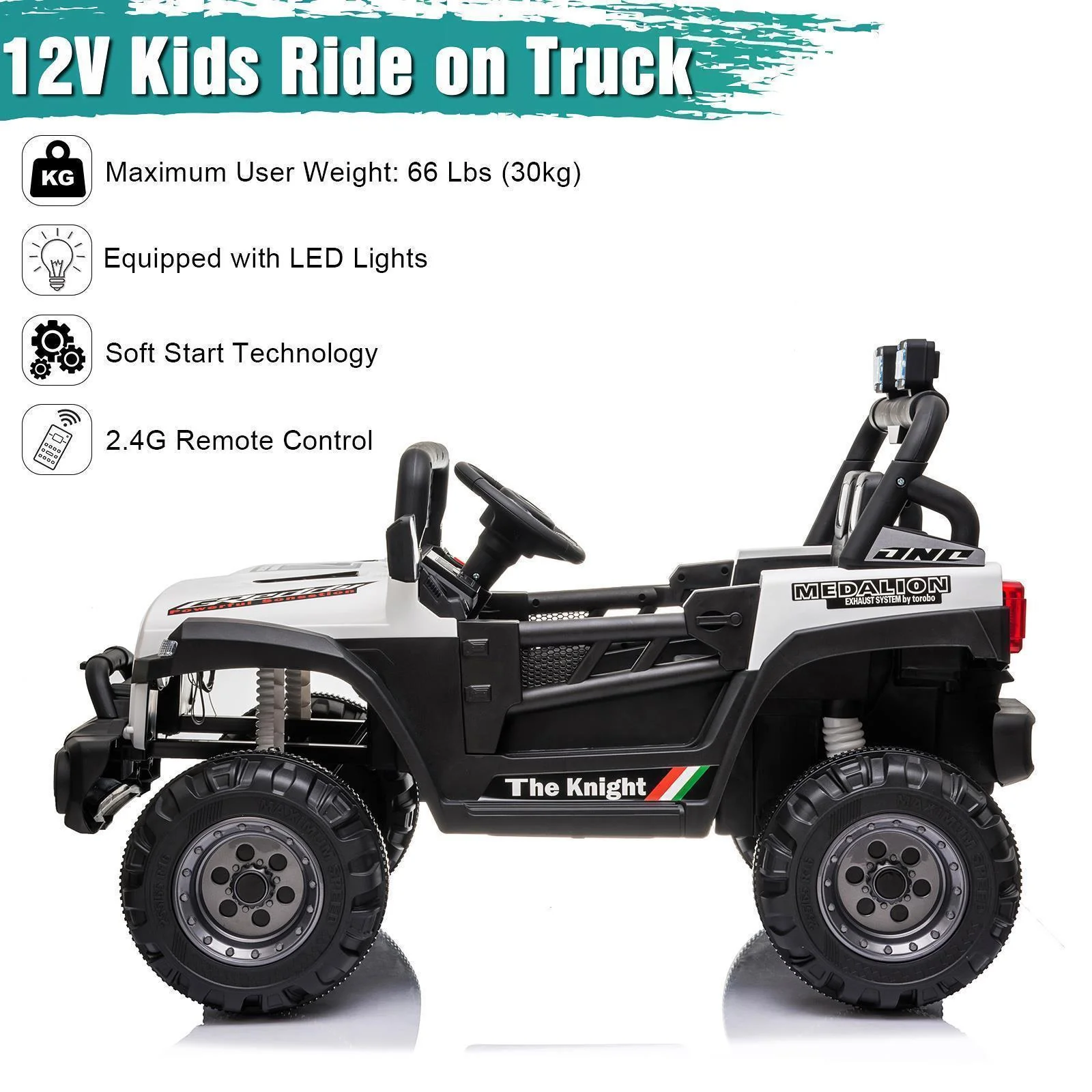 Electric 3-Speed Kids Ride-On Truck with 2.4G Remote Control - Perfect Gift for Children (12V 4.5A) - Image 8