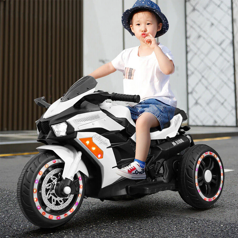 Electric 3 Wheel Motorbike for Kids with Music and LED Lights - 12V Battery Powered - Image 4