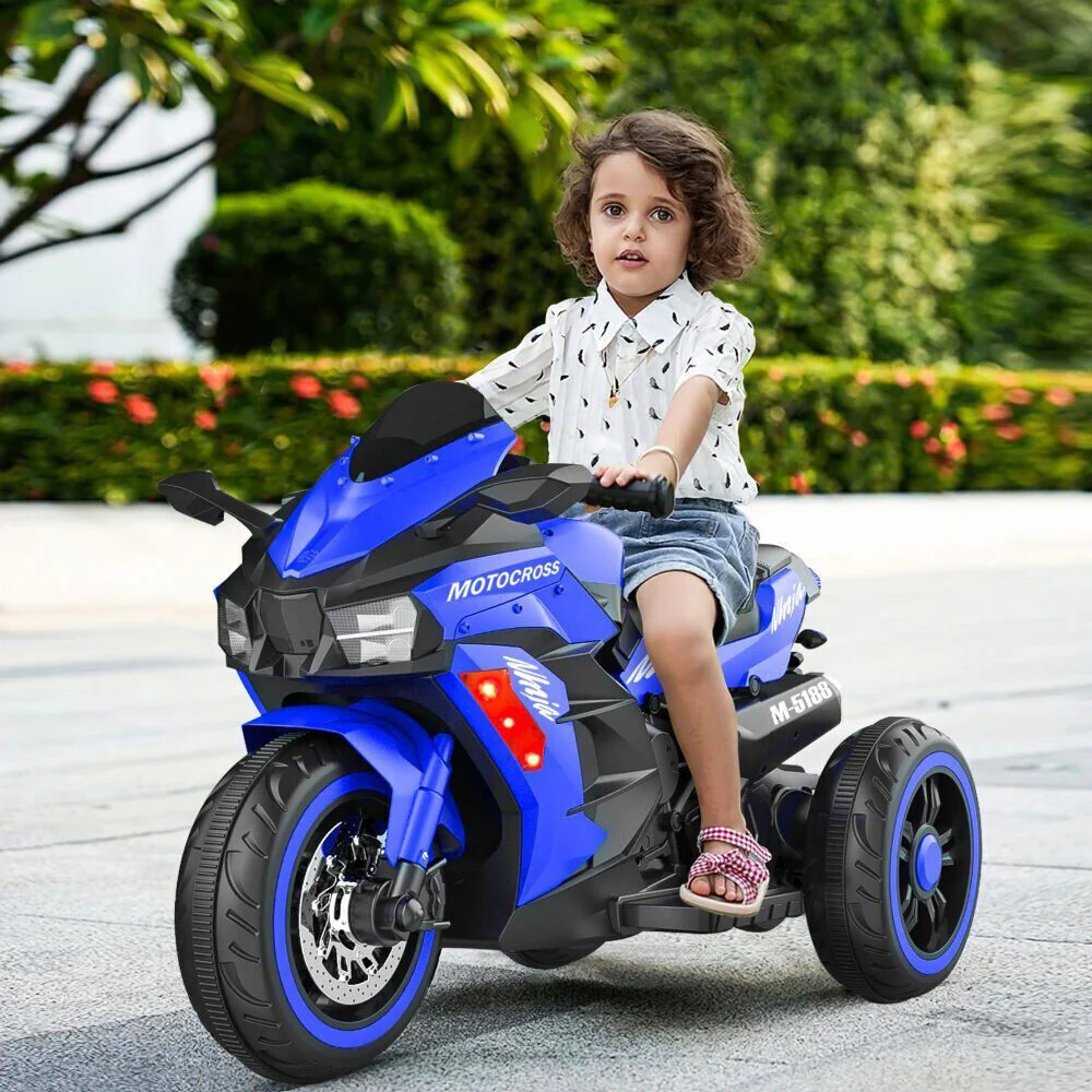 Electric 3 Wheel Motorbike for Kids with Music and LED Lights - 12V Battery Powered - Image 6