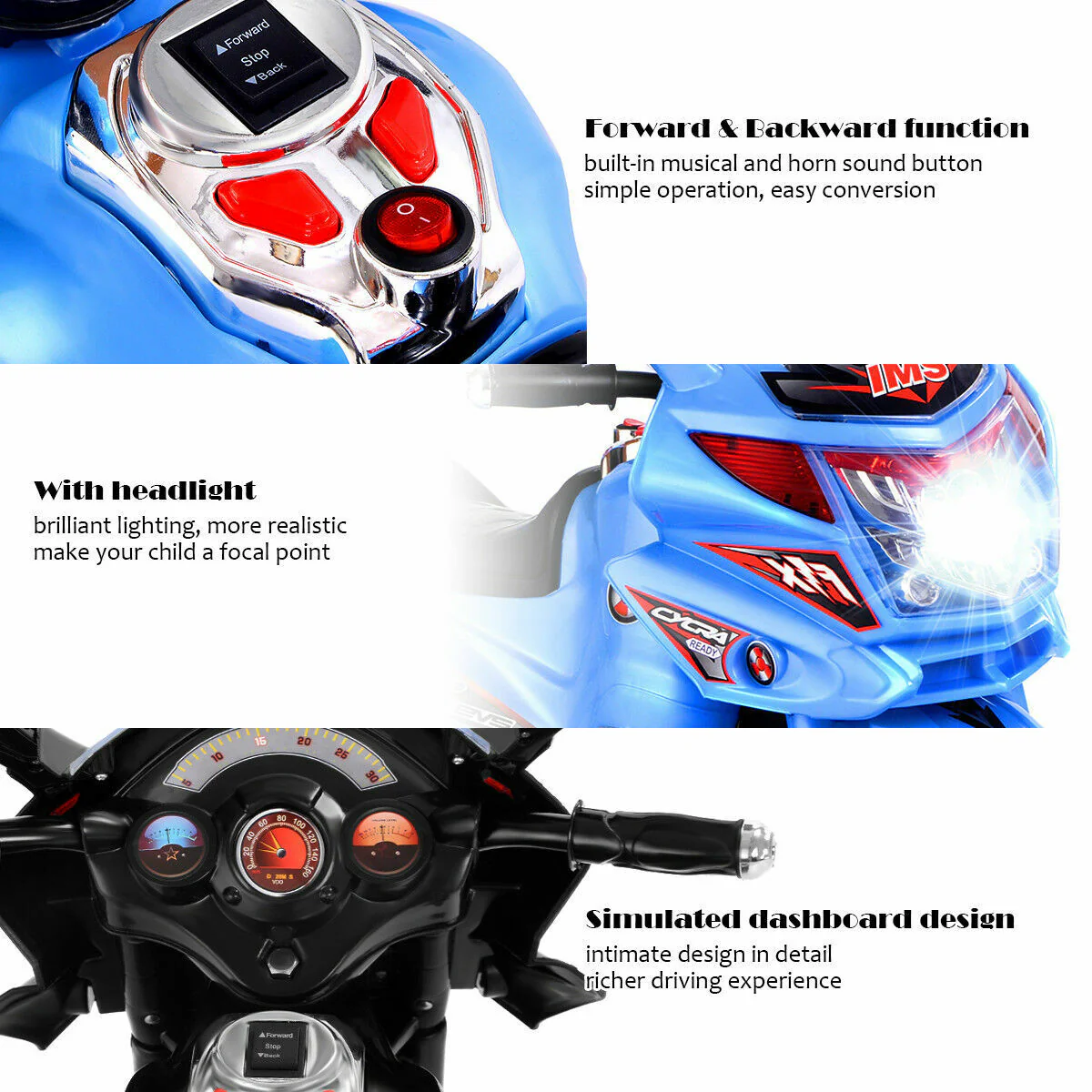 Electric 3-Wheel Motorcycle for Kids - 6V Battery Powered Ride-On Bike - Image 5