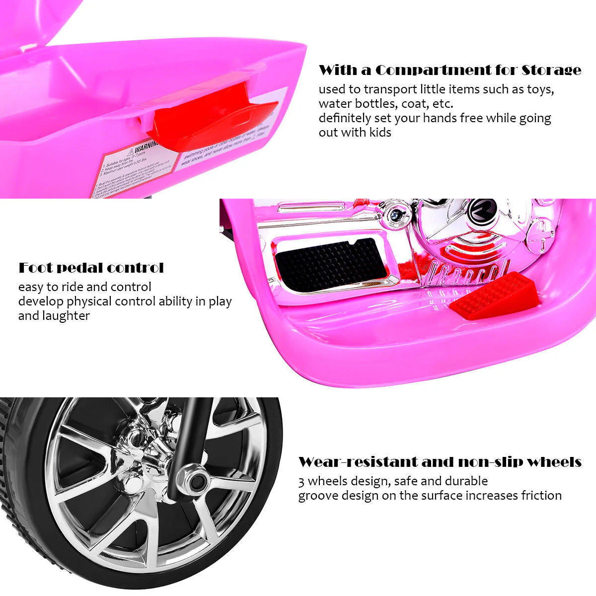 Electric 3-Wheel Motorcycle for Kids - Battery Powered Ride-On Toy Bike - Image 5