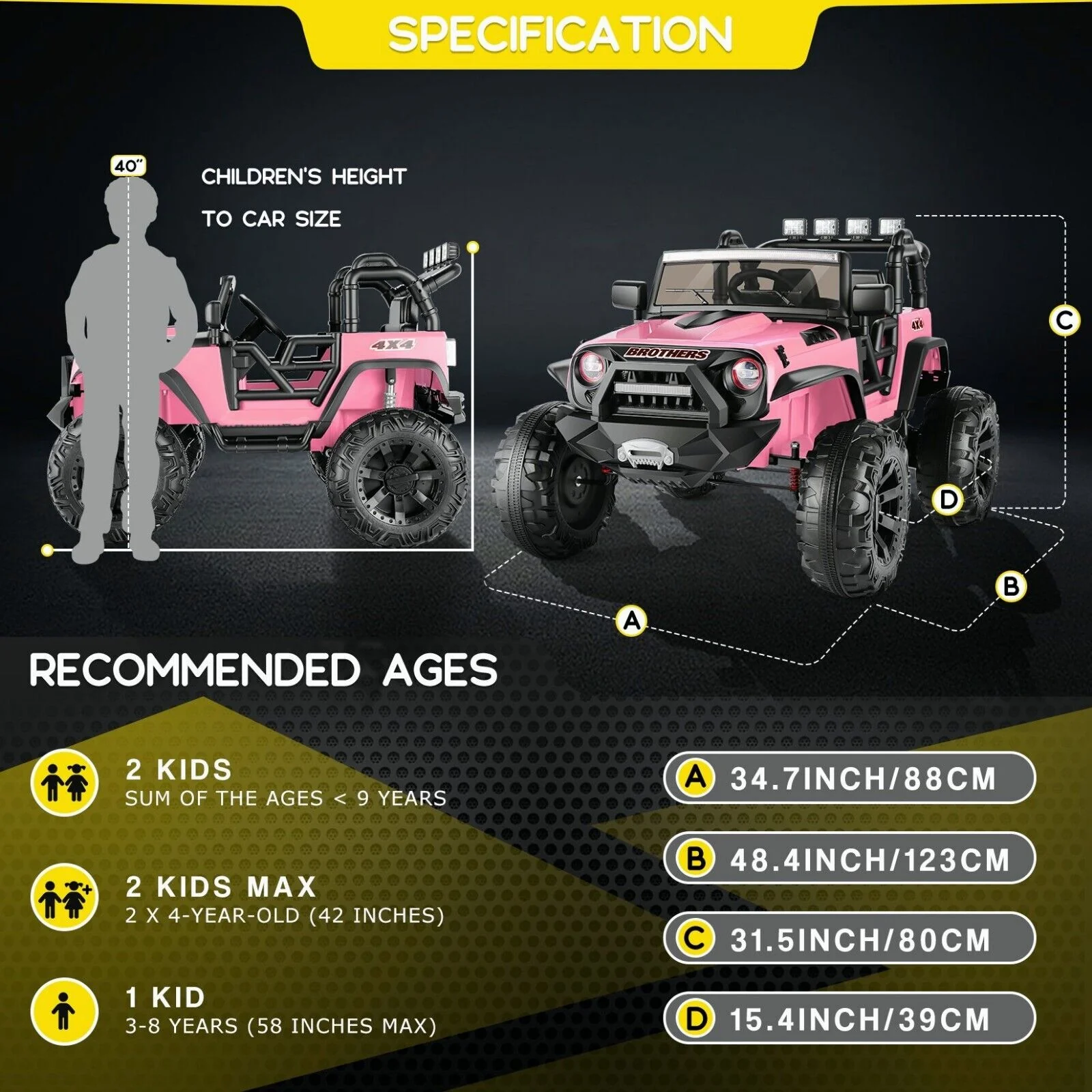 Electric 4 Wheeler ATV Car Jeep Truck for Kids - 12V/24V Battery Powered Ride-On Toy - Image 129