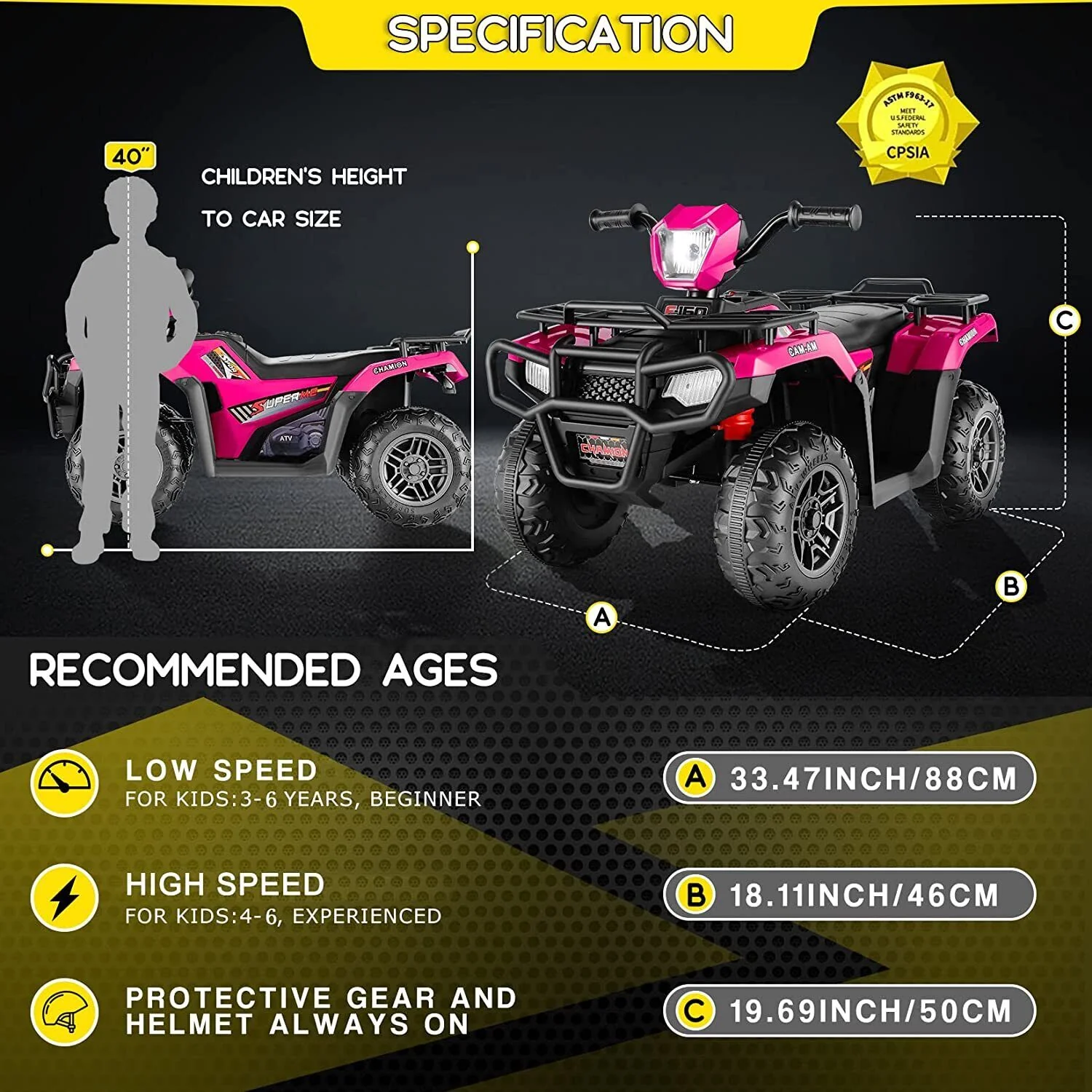 Electric 4-Wheeler ATV Quad Car Toy with LED Lights and MP3 Player for Kids - Perfect Gift for Boys and Girls (12V) - Image 31