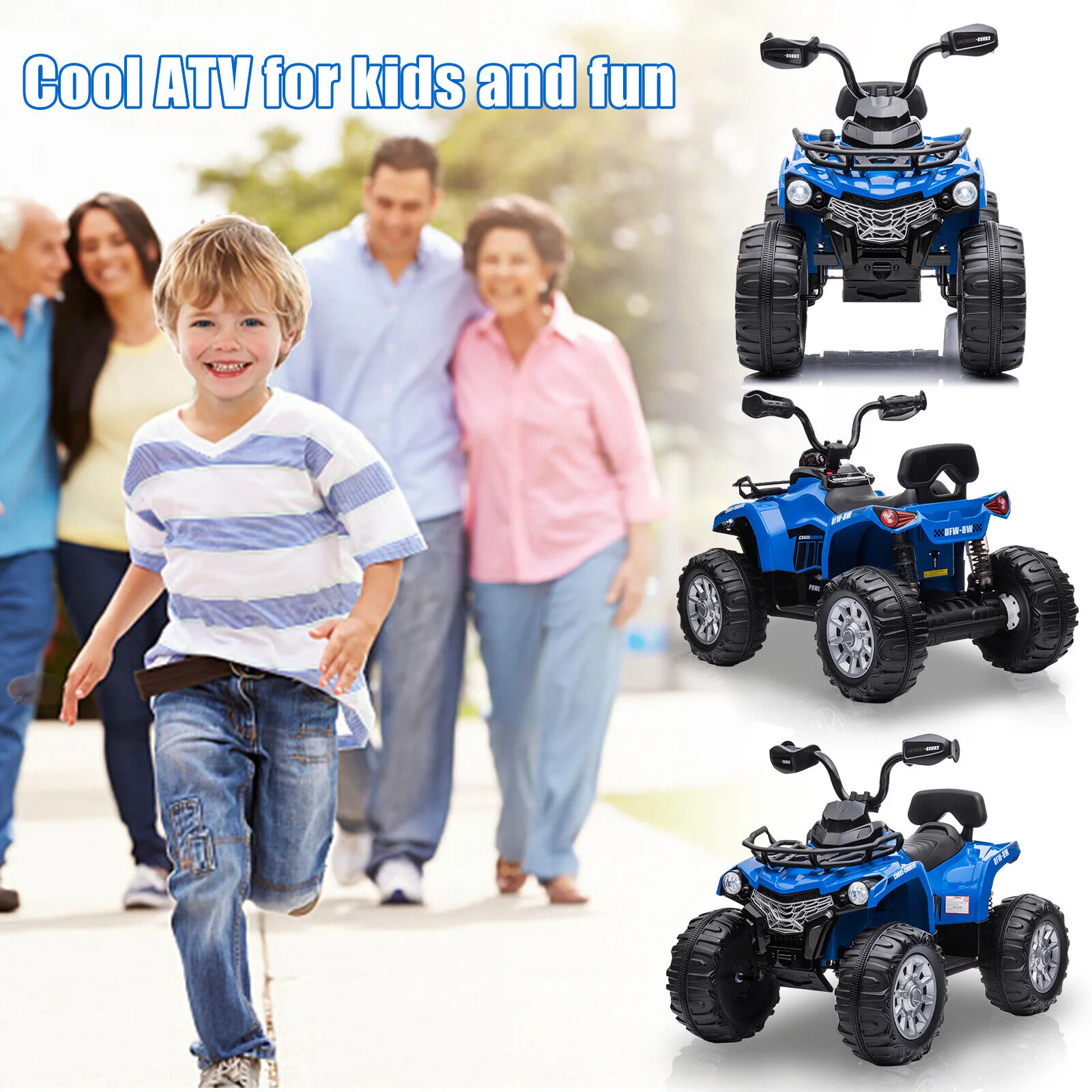 Electric 4-Wheeler ATV Quad for Kids with 2 Speeds, MP3 Player, and LED Lights - Image 2