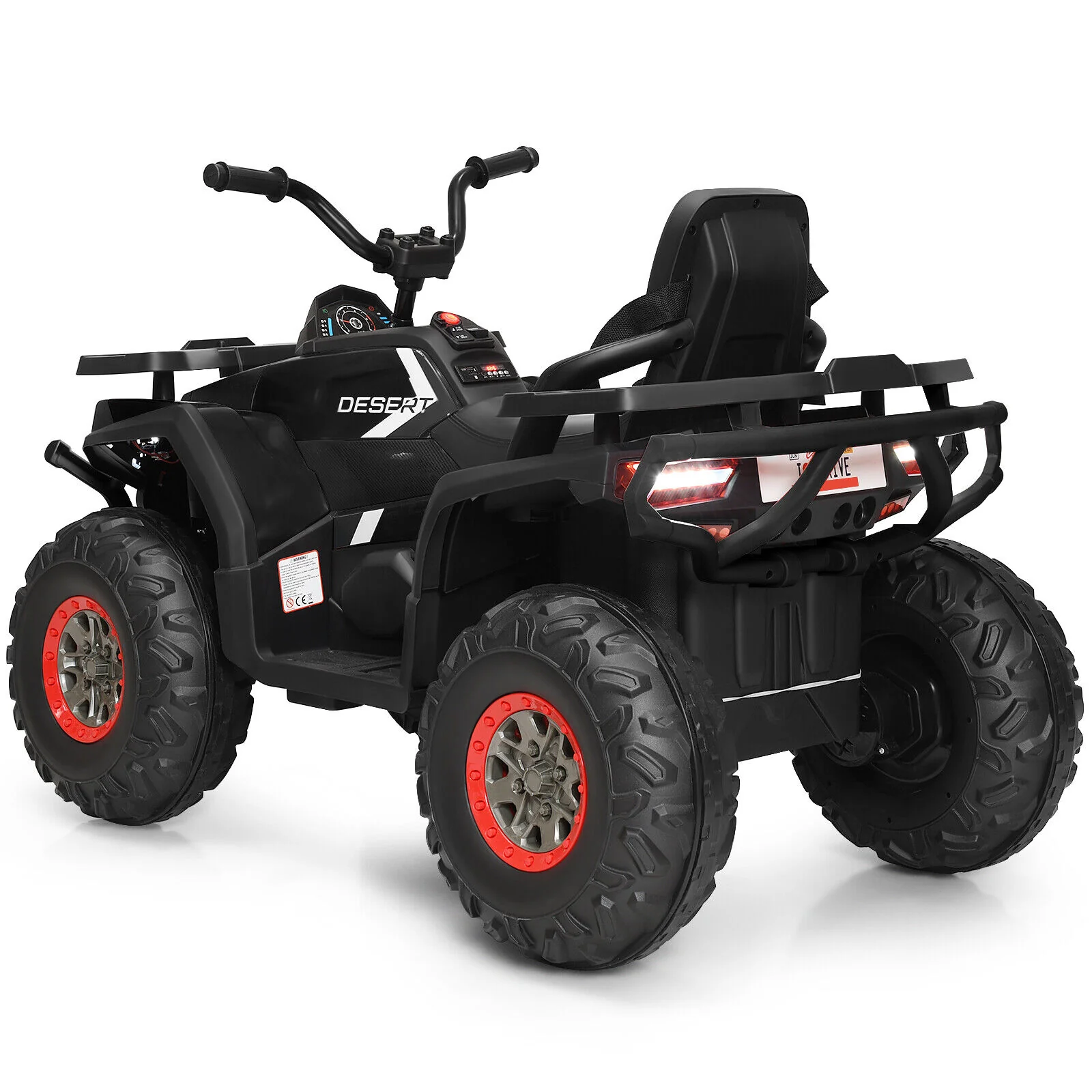 Electric 4-Wheeler ATV Quad for Kids with 2 Speeds, Music, and Lights - Black - Image 12