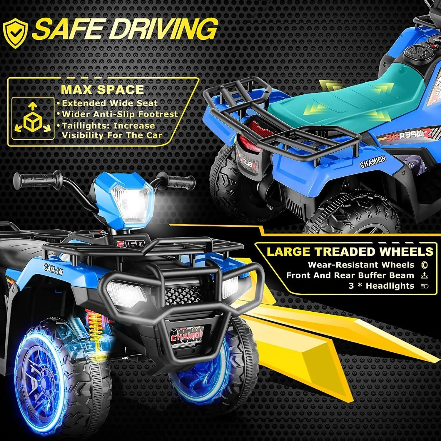 Electric 4-Wheeler ATV Quad for Kids with LED Lights, USB and AUX Port - Image 30