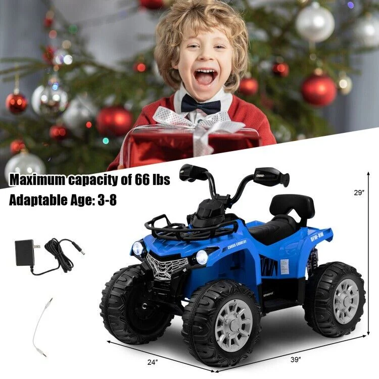 Electric 4-Wheeler ATV Quad for Kids with LED Lights, USB and MP3 Player - Perfect Gift for Boys and Girls (12V) - Image 2