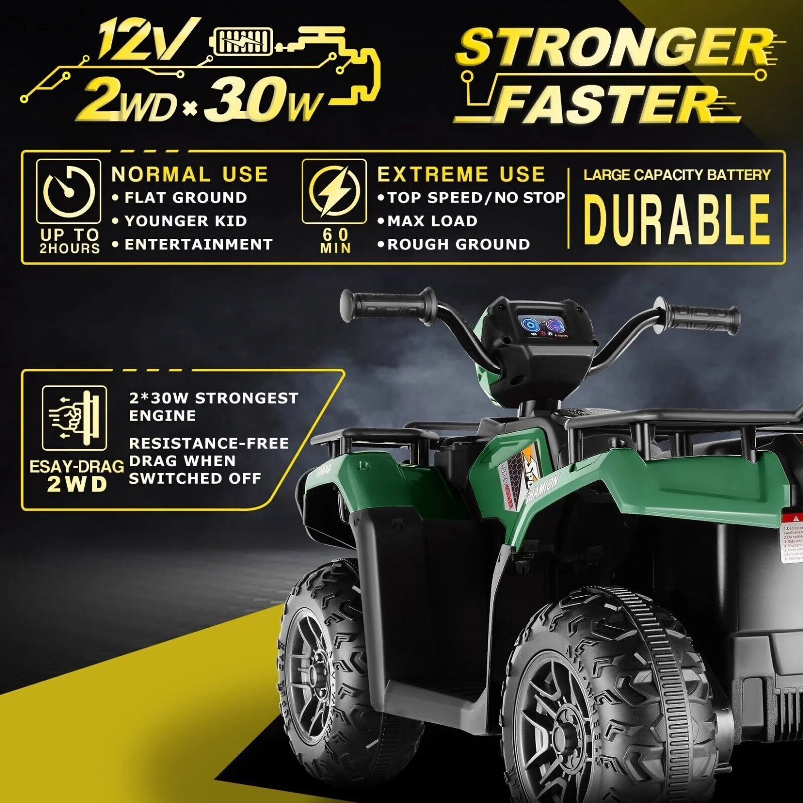 Electric 4-Wheeler ATV Quad for Kids with LED Lights, USB and MP3 Player - Suitable for Boys and Girls Aged 07 - Image 55