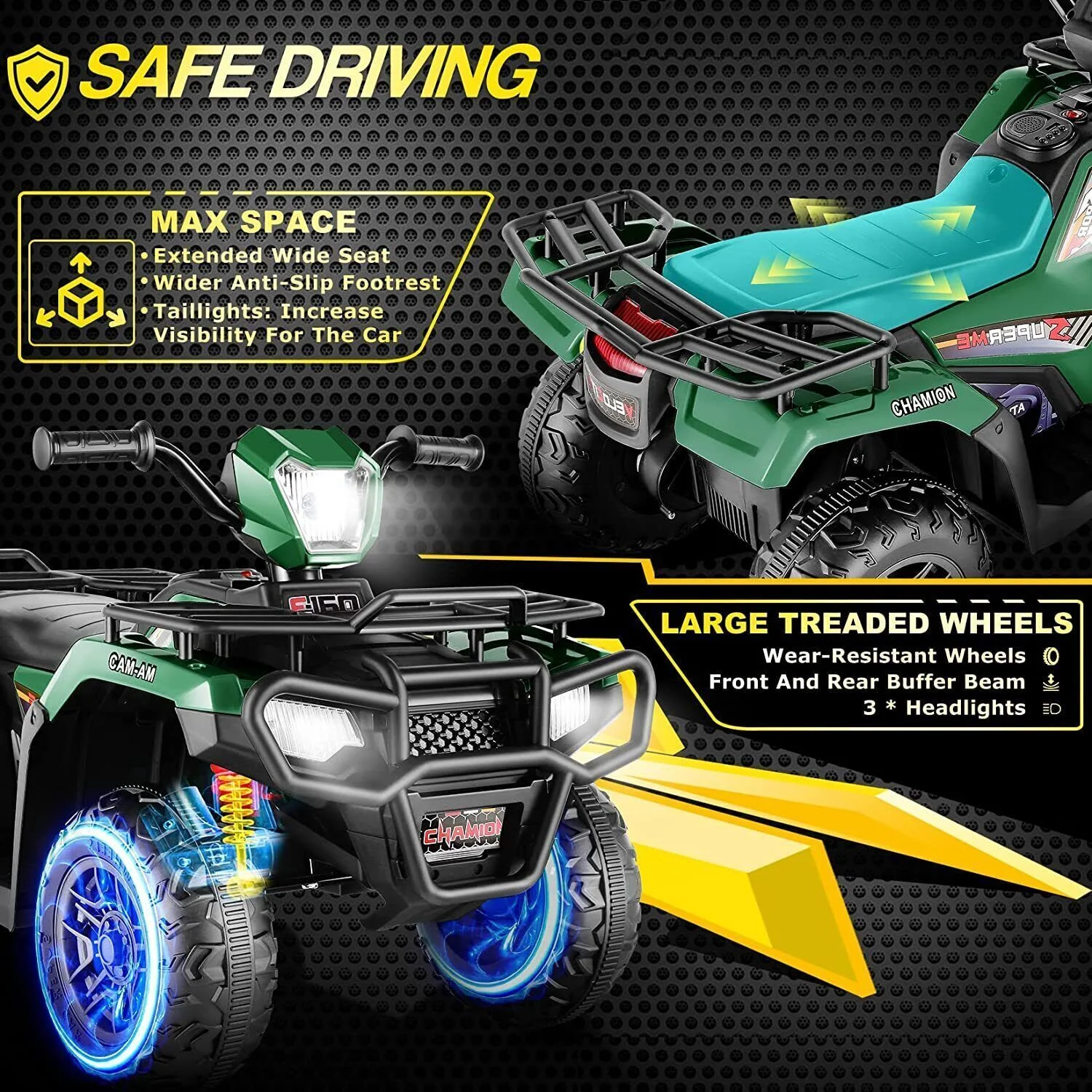 Electric 4-Wheeler ATV Quad for Kids with LED Lights, USB and MP3 Player - Suitable for Boys and Girls Aged 17 Months and Up - Image 33