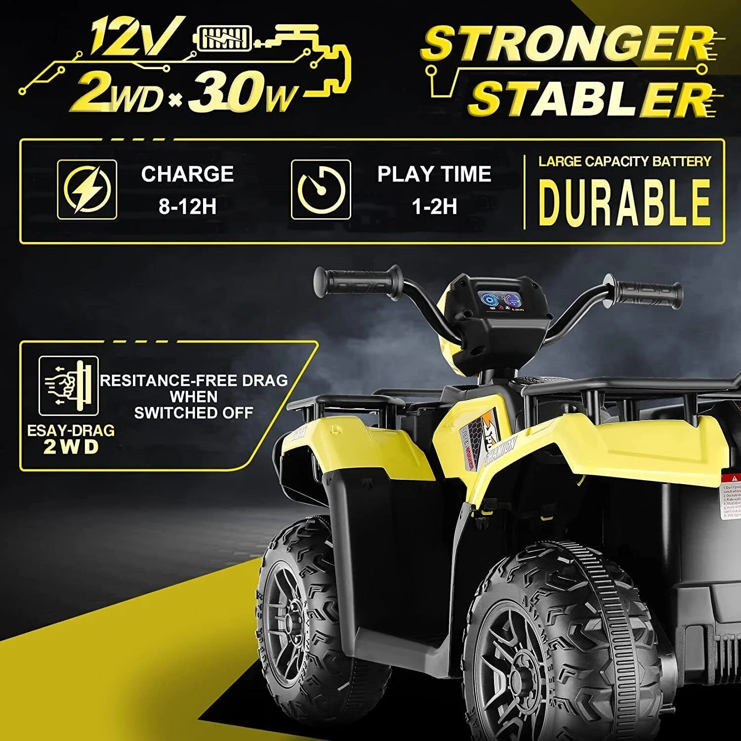 Electric 4-Wheeler ATV Quad for Kids with LED Lights, USB and MP3 Player - Suitable for Girls and Boys Aged 13 and Under - Image 59