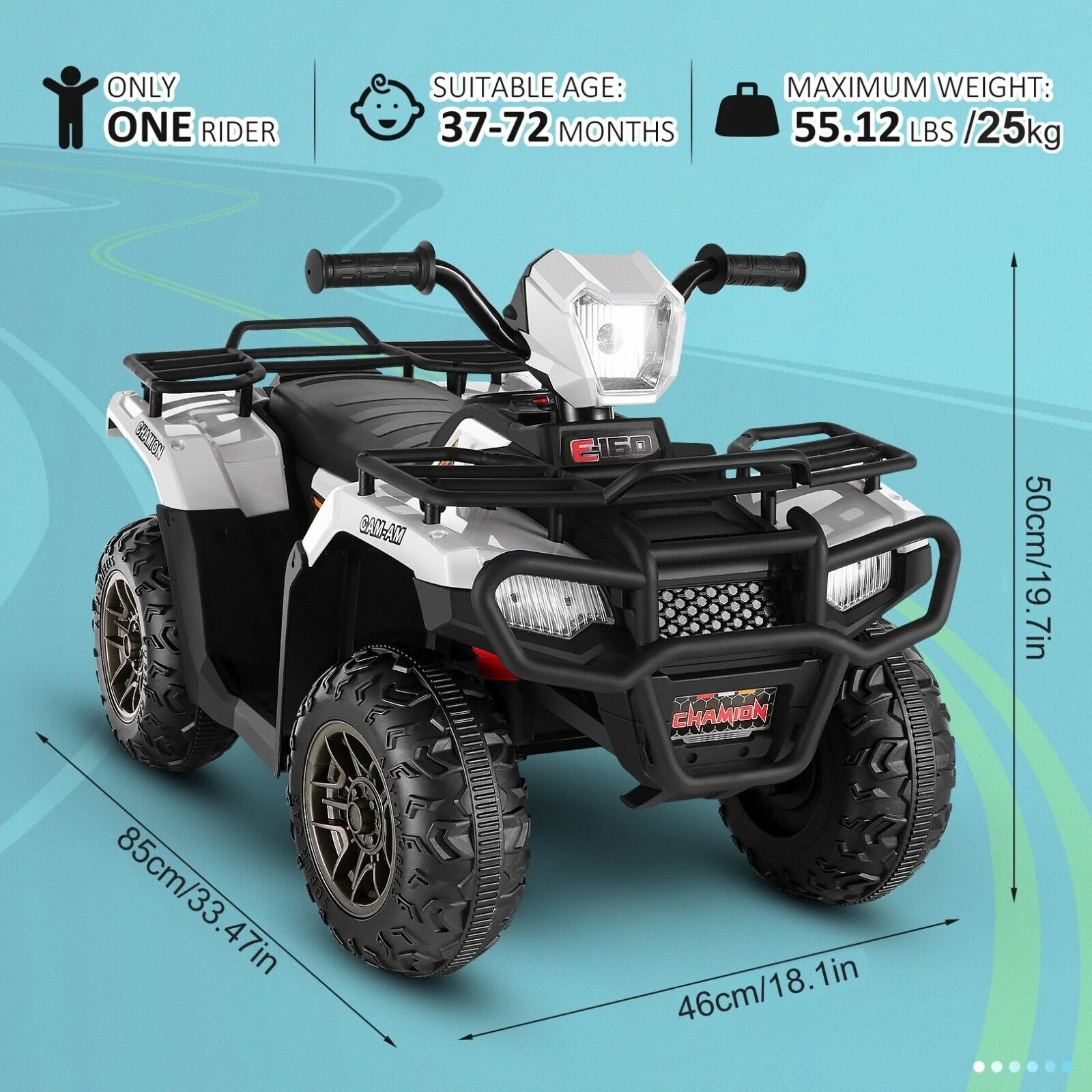 Electric 4-Wheeler ATV Quad for Kids with LED Lights, USB and MP3 Player - Suitable for Girls and Boys Aged 3-8 Years - Image 7