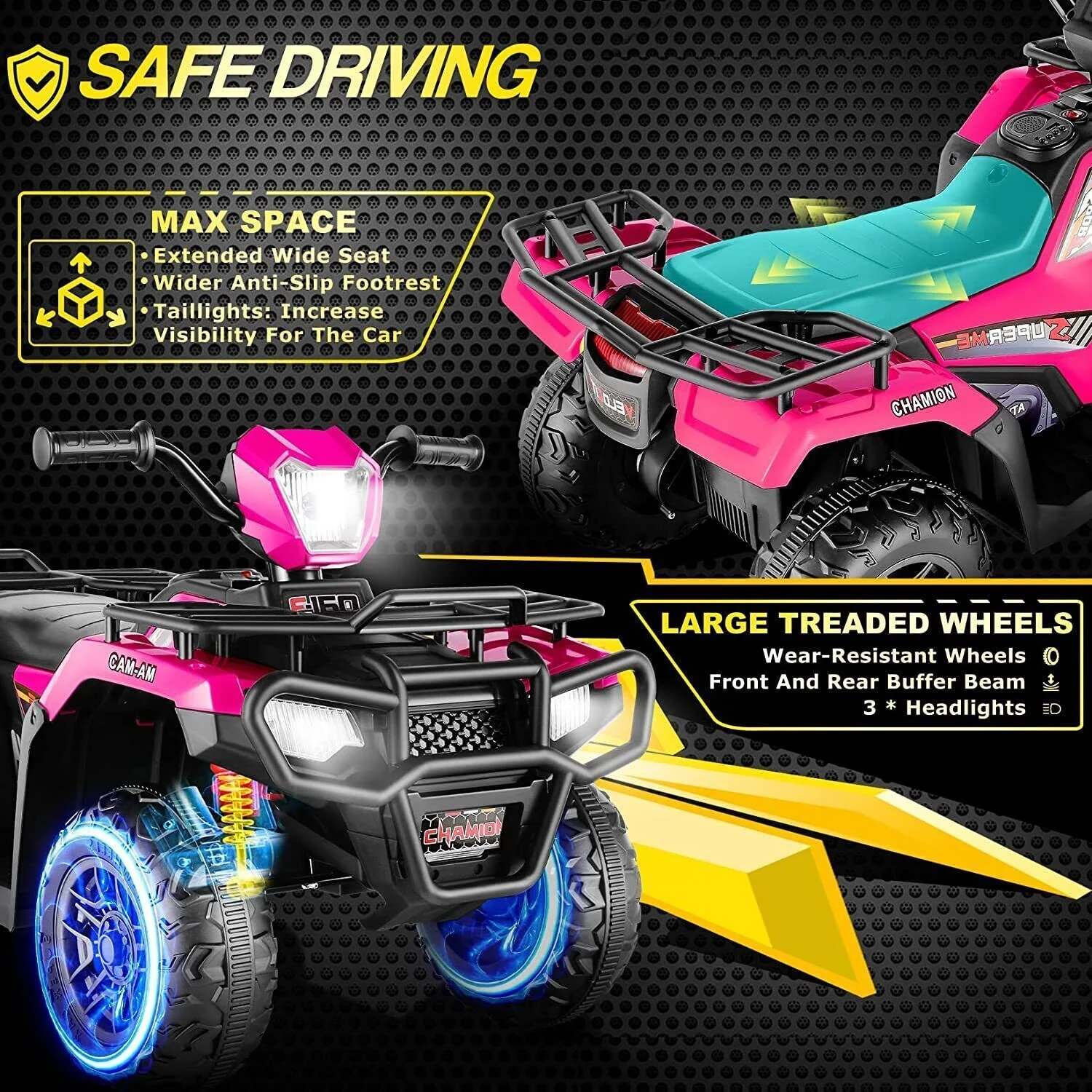 Electric 4-Wheeler ATV Quad for Kids with LED Lights, USB and MP3 Player - Suitable for Girls and Boys Aged 3 to 6 Years - Image 34