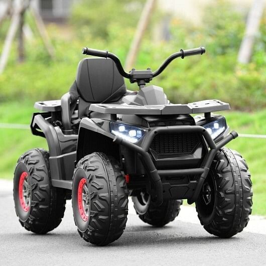 Electric 4-Wheeler ATV Quad for Kids with MP3 and LED Lights in Black - Image 3