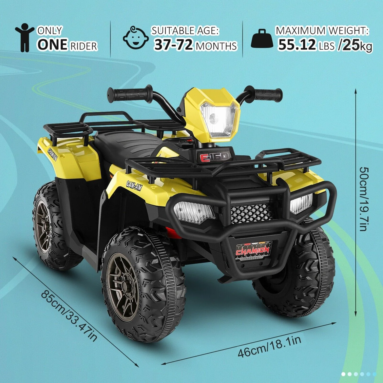 Electric 4-Wheeler ATV Quad Ride-On Car for Kids with LED Lights and MP3 Player - Perfect Gift for Boys and Girls (12V) - Image 50