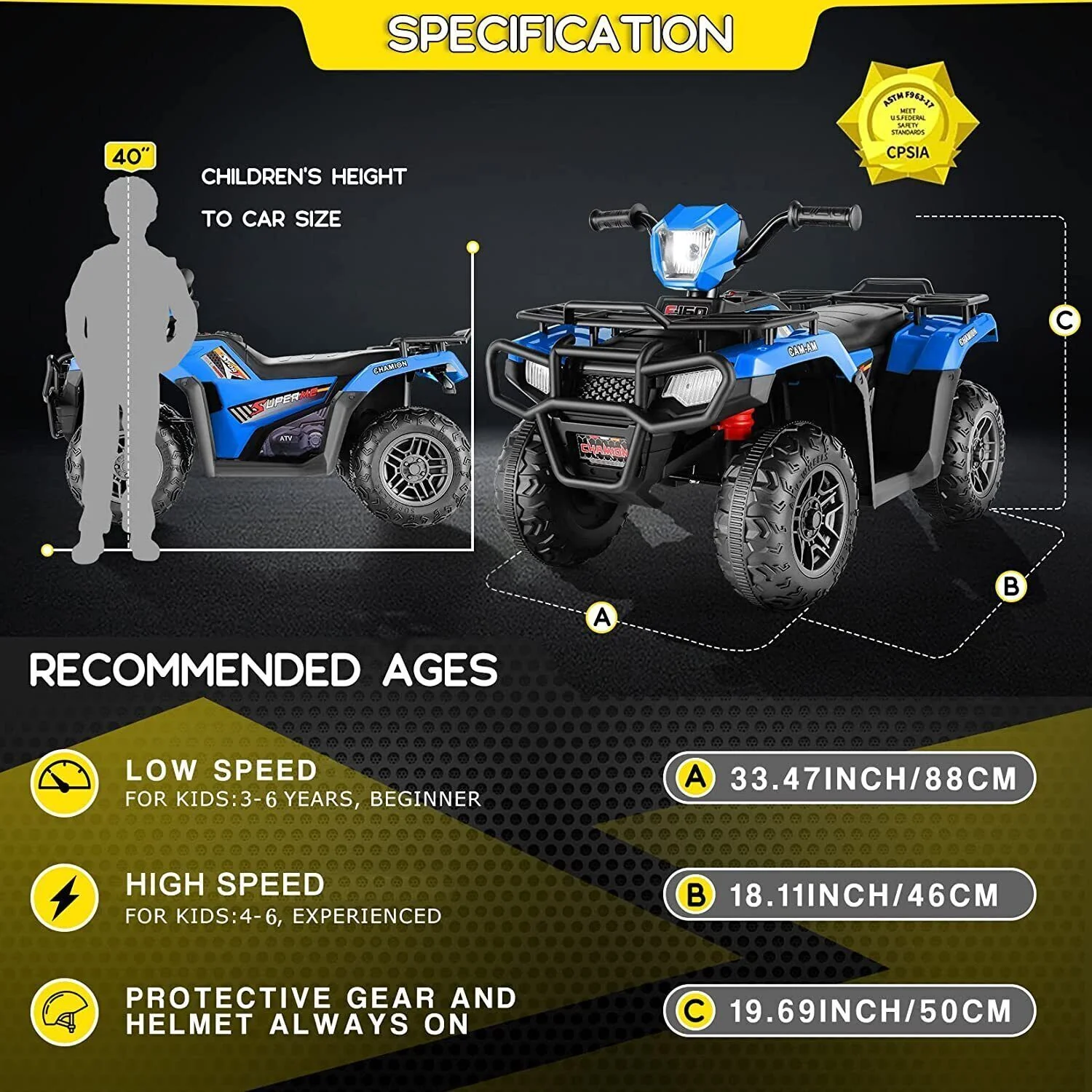 Electric 4-Wheeler ATV Quad Ride-On Car for Kids with LED Lights, USB and MP3 Player - Suitable for Girls and Boys Aged 3-8 Years - Image 32